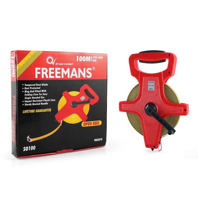 FREEMANS شريط قياس فريمان SO100 الفولاذي المفتوح 100م - Image 2